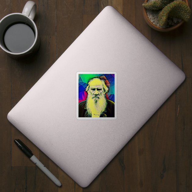 Leo Tolstoy Colourful Portrait | Leo Tolstoy Artwork 7 by JustLit